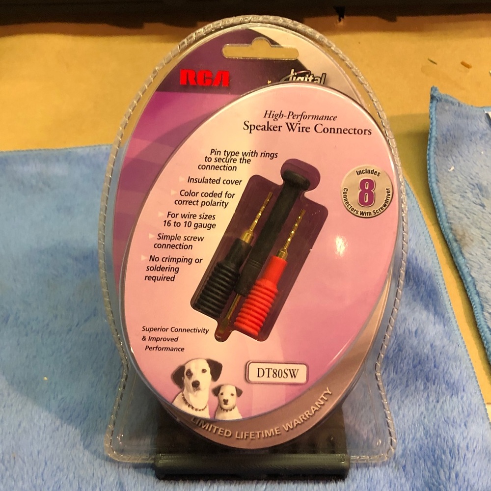 RCA High-Performance Speaker Wire Connectors - Black & Red